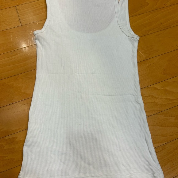 Vintage Collectors Tory Burch Leather Navy Logo White Cotton Ribbed Tank Top - Picture 6 of 7
